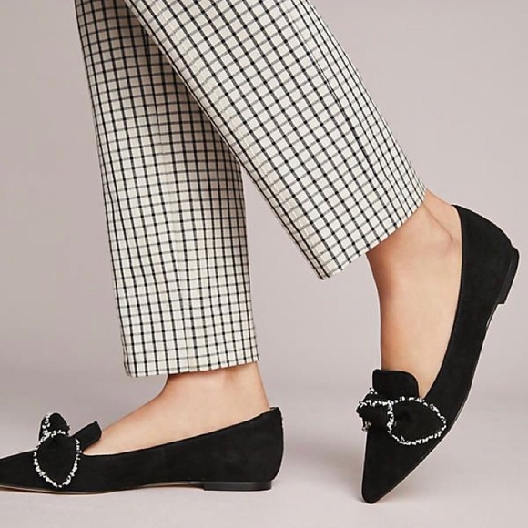 Sam Edelman Flats w/bow Black Suede Size 6.5 - Picture 2 of 5